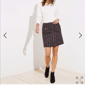 LAST 1! LOFT  Sparkle Tweed Pocket Skirt